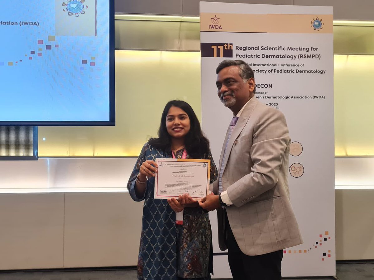 SoumyaSachdeva's tweet photo. Glad to be invited to RSMPD ( Regional Scientific Meeting of Pediatric Dermatology) and Wodecon 2023, where I participated as a faculty and delivered a lecture on Pediatric Metabolic Diseases.
Also Participated in the Primary Immunodeficiency Disorders workshop. https://t.co/FCE0Kqf9ee