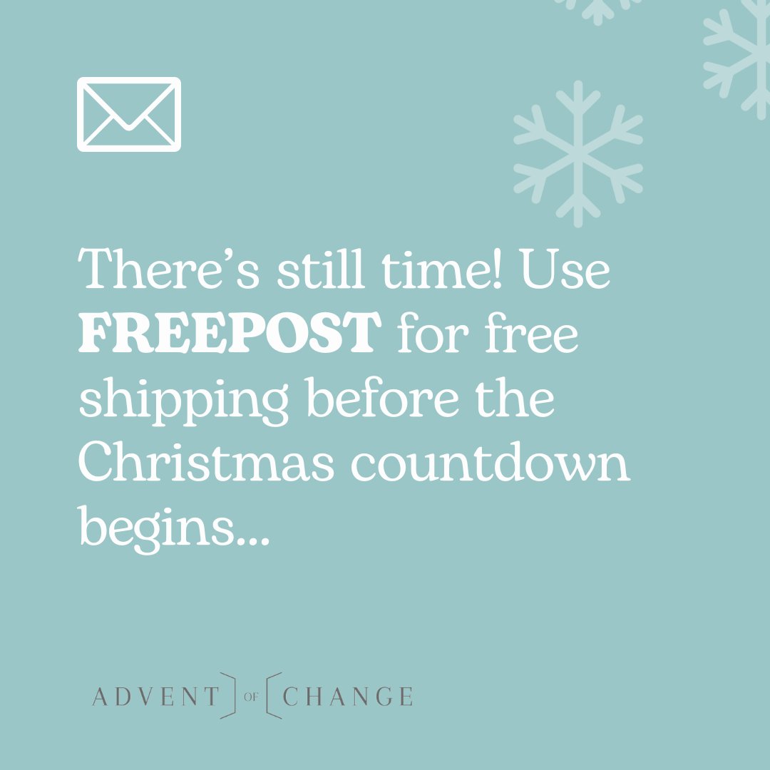 Give back this festive season with #AdventOfChange🎁 It's your last chance to grab the world's kindest advent calendar for a Christmas to remember and now you can use FREEPOST for free shipping 🌟 Order now and #OpenUpToChange with our 2023 range 🎄❤️