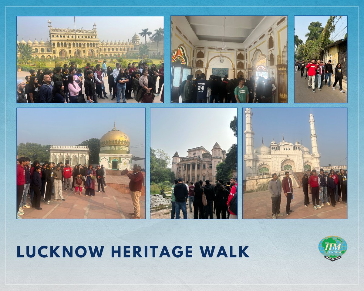 Prof. Devashish Das Gupta, along with 50 students, embarked on a heritage walk that began at Teeley Wali Masjid on November 26th as part of the Destination Marketing course at IIM Lucknow.

#IIMLucknow #IIML #heritage #HeritageWalk #DestinationMarketing #lucknow