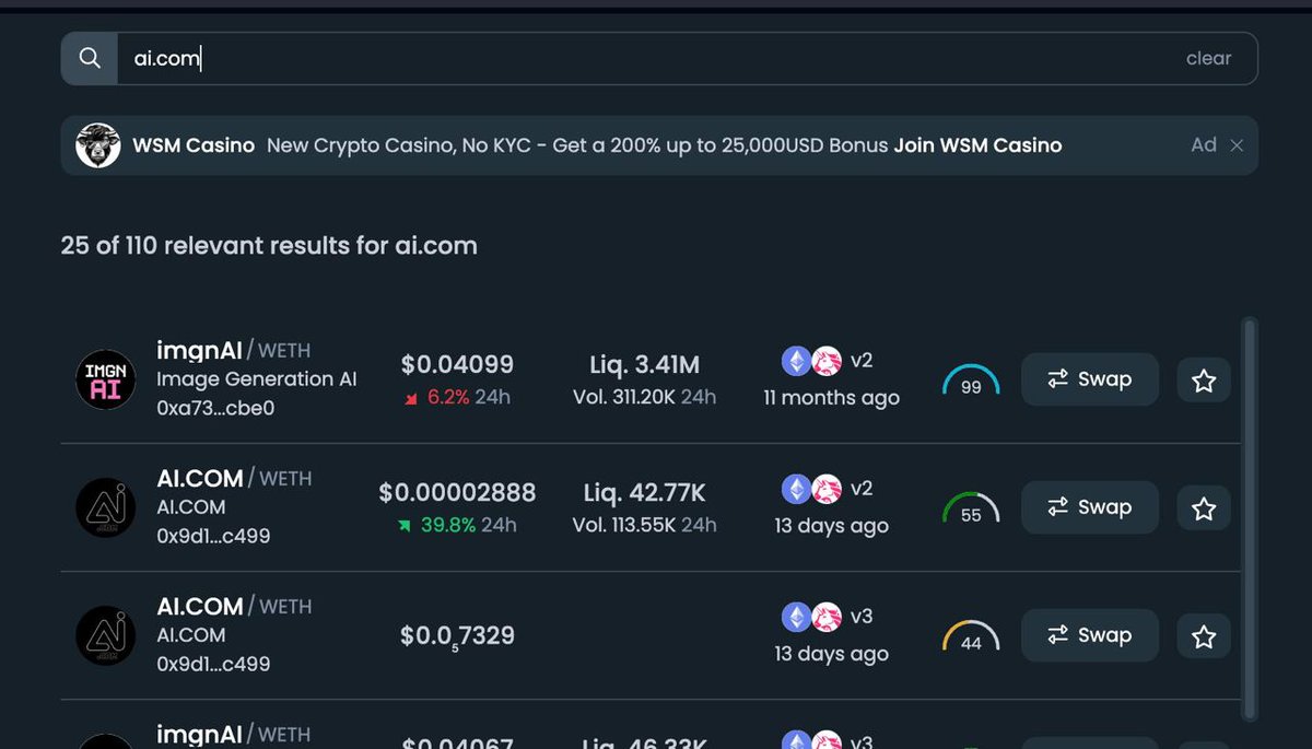 AIdot_COM's tweet photo. We are steadily securing our place as THE official https://t.co/1lum6UB7Kf. When our listings like Coingecko hit this week, this will cement this further. All I can advise is to load up, spread the word, and shill. We are moving deliberately- not too fast
#aicom $aicom $grok #xai https://t.co/SzucLYKRfk
