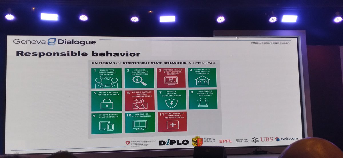#GC32B3 Lots of value in applying the 11 UN norms of responsible behavior in cyberspace beyond government and policy to the wider cybersec eco space. The She Leads Cyber team will Join online at the Geneva Manual Launch, Dec 7 2023. #thegfce <a href="/SheLeadsCyber/">She Leads Cyber Diplomacy</a> #CybersecurityNews