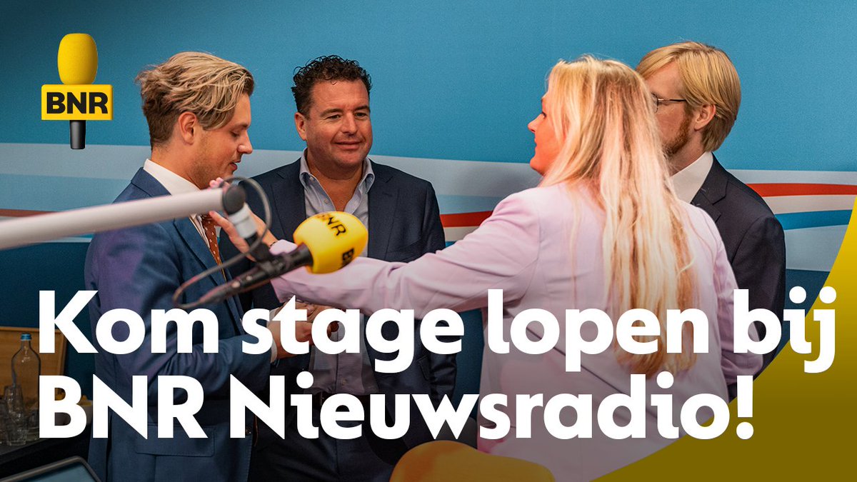 BNR's tweet image. Stagiairs gezocht❗️

🧑🏽‍💻 We zoeken stagiairs voor verschillende redacties, zoals de nieuwsredactie, de social redactie, de Europa-redactie en de redactie van Zakendoen. Wil je meer weten over de verschillende stageplaatsen? Check dan: werkenbijbnr.nl/vacatures