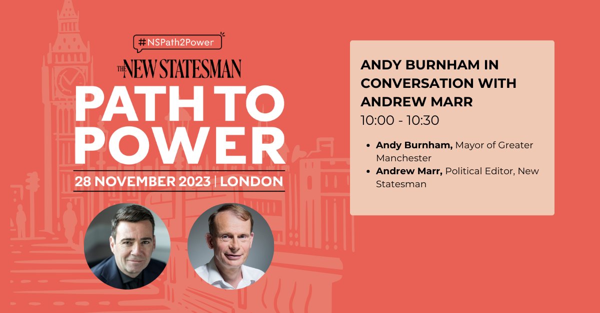 #NSPath2Power conference has begun. After over a decade of Conservative Party rule, the polls suggest that a Labour victory is in sight. But how would a Labour government deliver on its key priorities? The first session starts with: Andy Burnham in conversation with Andrew Marr