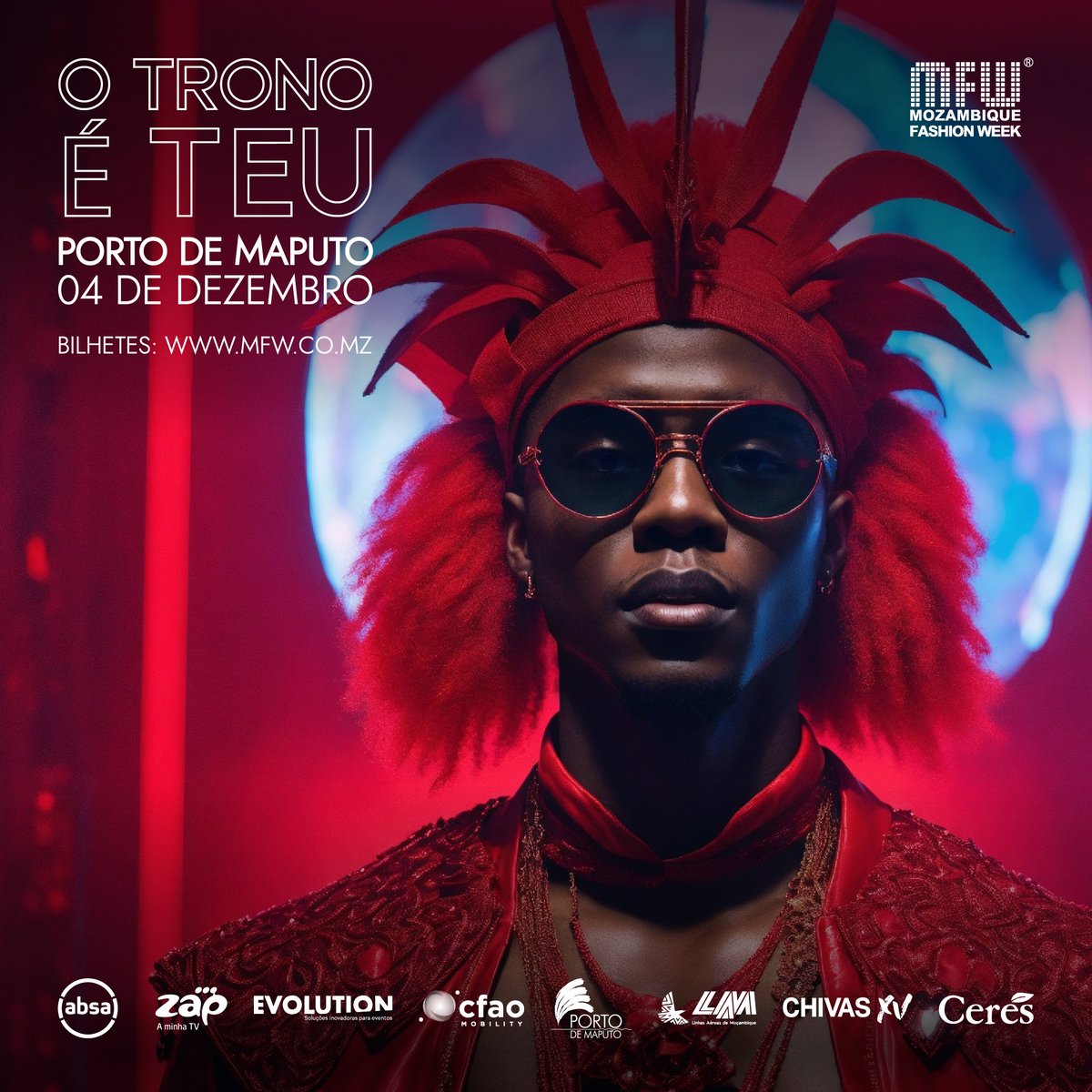Encontra inspiração nas tuas raízes culturais e cria algo maior, que reflecte a riqueza da tua herança.

Garante o teu bilhete em mfw.co.mz/eventos e vem viver uma experiência única no reino da moda. Aconchega-te, o trono é teu!
#MFW2023 #ReisERainhas #Moda #SemanaDeModaMFW