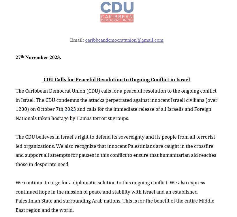 Caribbean Democrat Union tweet media