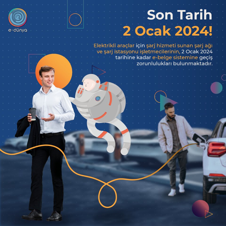Elektrikli araçlar için şarj hizmeti sunan işletmeciler,  2 Ocak itibariyle e-fatura veya e-arşiv düzenlemekle yükümlü olacaklardır. Geçişleriniz için e-dünya iletişim numaramızdan tarafımıza ulaşabilir, link aracılığı ile daha detaylı bilgi alabilirsiniz.
resmigazete.gov.tr/eskiler/2023/1…