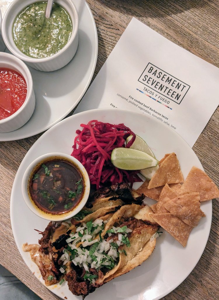 What I have learnt is that all birria is barbacoa, but not all barbacoa is birria. Like all didgeridoos are woodwind, but not all woodwind are didgeridoos. Anyway I would wind in my neck regarding tacos but I have to declare these are perfecto and Basement 17 es una gema oculta.