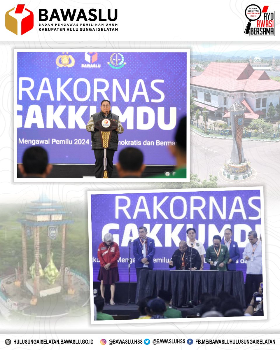 BawasluHss's tweet photo. Jakarta 27 November 2023
Gakkumdu Kabupaten Hulu Sungai Selatan menghadiri Rapat Koordinasi Nasional Sentra Penegakkan Hukum Terpadu (Gakkumdu) yang bertempat di Hotel Grand Sahan prasarana, dan Sosialisasi Pertaturan Bawaslu.

#HumasBawasluHSS
#BawasluMengawasi
#rakornas https://t.co/eSNKj5Y1Fe