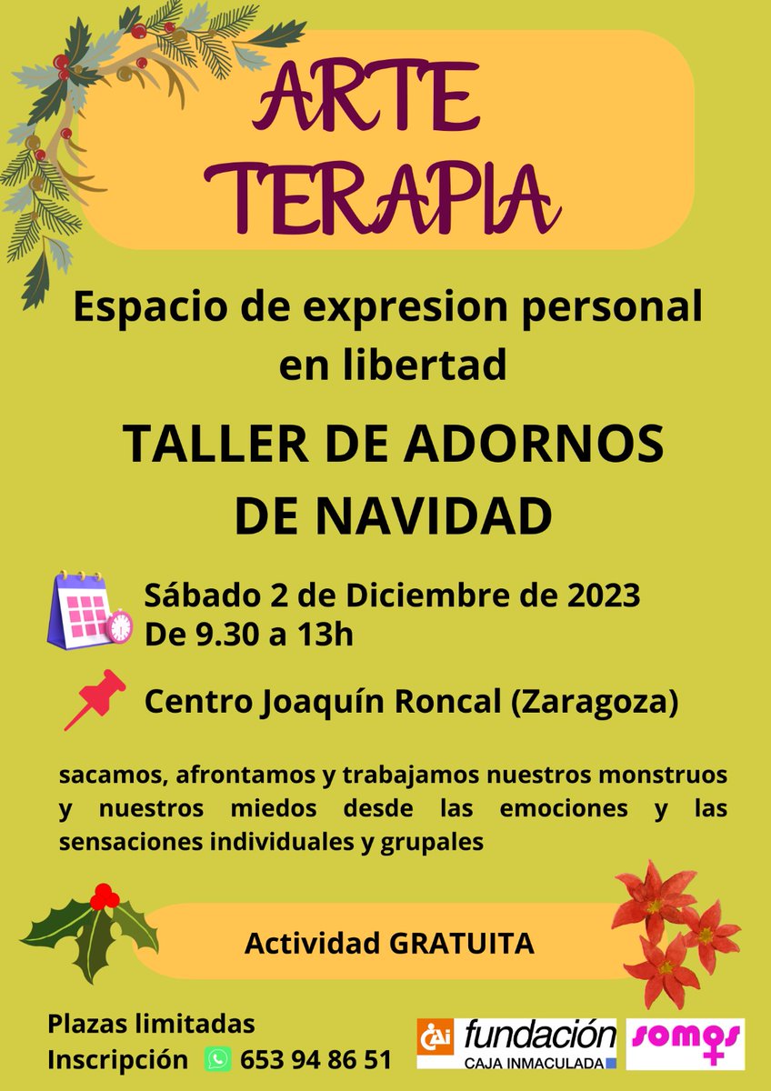 asocsomosmas's tweet photo. Os esperamos el sábado en el #JoaquinRoncal en nuestro taller de #ArteTerapia  

#SomosMas #ContigoSomosMas #JuntasSomosMas #ArteTerapia

@Cherry_rnr @FemAragon @laaab_es @HMaltratador @COFZgz @chon_benito @lolaoltra @ceesaragon @aquelarre_xx @GrimalBlanca @asborroy @Nosolopam https://t.co/XBHZC9WnAP