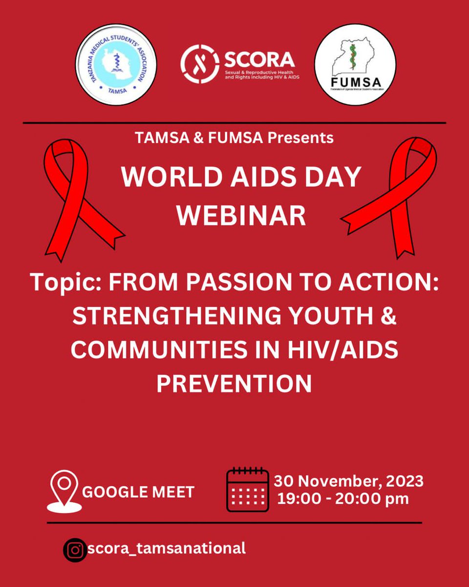In a fight and journey to strengthen youth and communities in HIV/AIDS prevention, here comes a webinar,TAMSA FUMSA PRESENTS.
LET'S COME TOGETHER.
#FROM PASSION TO ACTION
