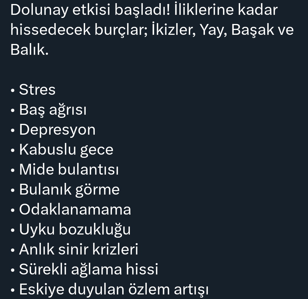 Dolunay etkisi değil yeniden çağrı merkezinde çalışmaya başladım etkisi......