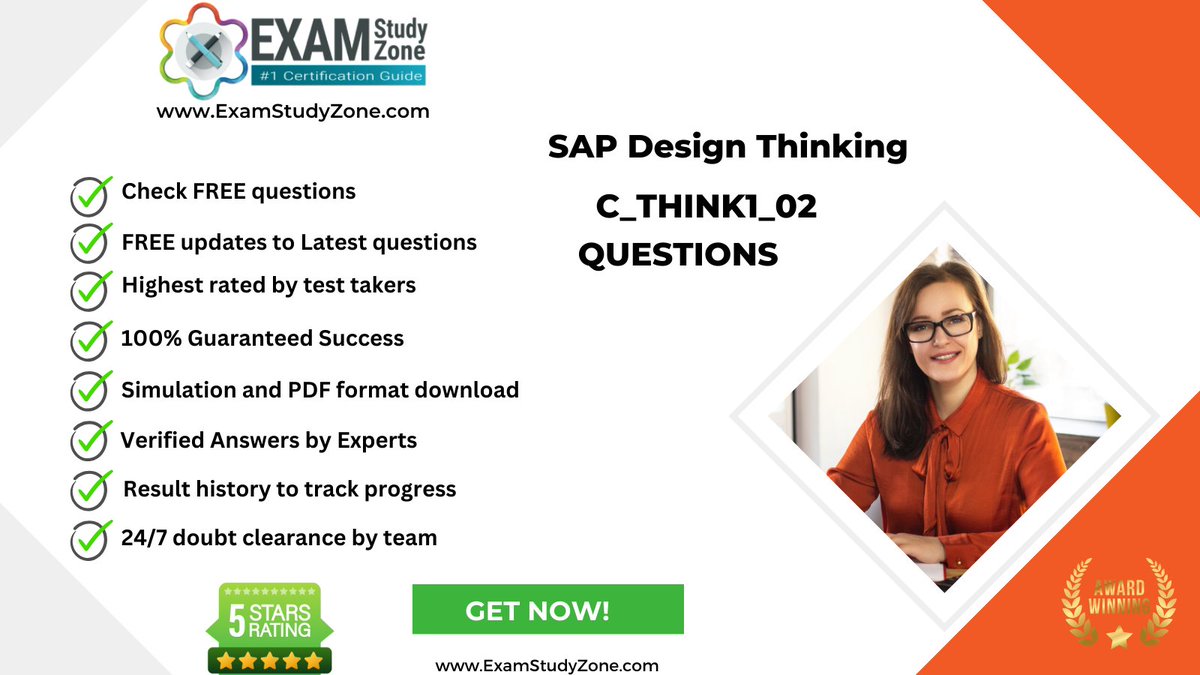examstudyzone's tweet image. 💪 Confidence in SAP Design Thinking starts here! Master the C_THINK1_02 exam questions with our course and shine bright. 
Check Now: examstudyzone.com/course/design-…
#ConfidentCoder #DreamsToReality #AceTheExam #CertificationQuestions #Certification