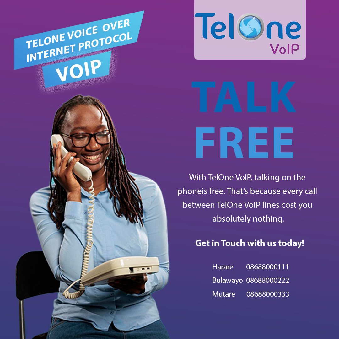 TelOneZW's tweet photo. Communication simplified for you! Make business voice calls using broadband internet connection with TelOne VoIP. Get in touch with us today for more information.
#TheFutureIsBetterTogether
#TelOneVoIP https://t.co/aAEaOoge39