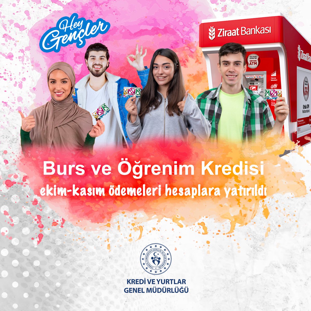 📢 Ödemeler Başladı!

Öğrenim kredisi ve burs alan yeni öğrencilere ekim ve kasım ayı ödemeleri bir arada! 

TCKN son hanesine göre:
'0' ve '2' olanlar 28.11.2023'te,
'4' ve '6' olanlar 29.11.2023'te,
'8' olanlar ise 30.11.2023'te hesaplara yatacak.

Keyifli harcamalar! 🌟