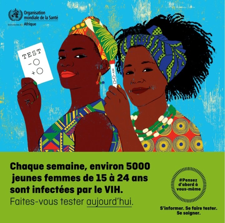 C'est bientôt la #JournéeMondialedeLutteContreleSida...📌📌

En Afrique, les Adolescentes sont touchées de façon disproportionnée par le VIH/Sida.

Il est important pour Tout le Monde de Connaître son Statut.

Informons-Nous.💡

Faisons-Nous Tester.🩸