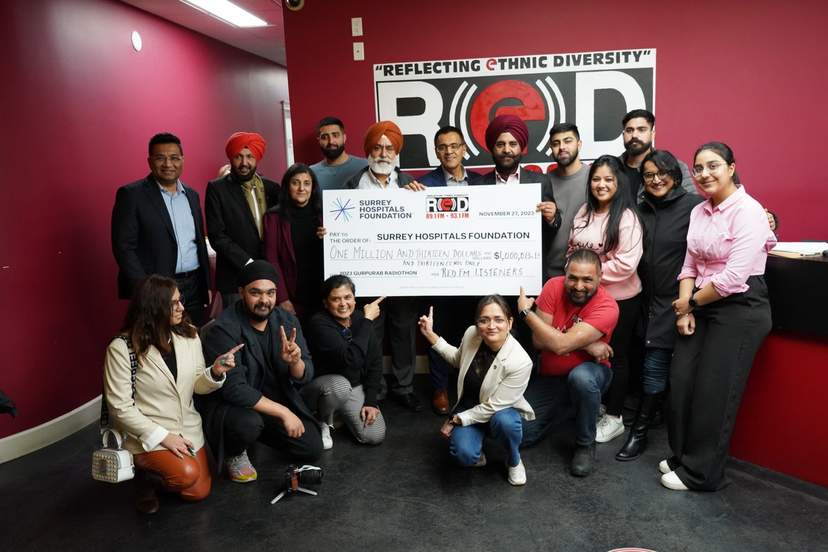 RED FM’s Annual Gurpurab Radiothon Raises $1 Million Dollars to help bring Cardiac Cath Labs to Surrey!

A huge thank you to everyone who donated and to everyone who volunteered 🙏

@SurreyHospFdn 

#gurpurab #gurunanak #gurunanakdevji #redfmradiothon #redfmcanada #redfmvancouver…