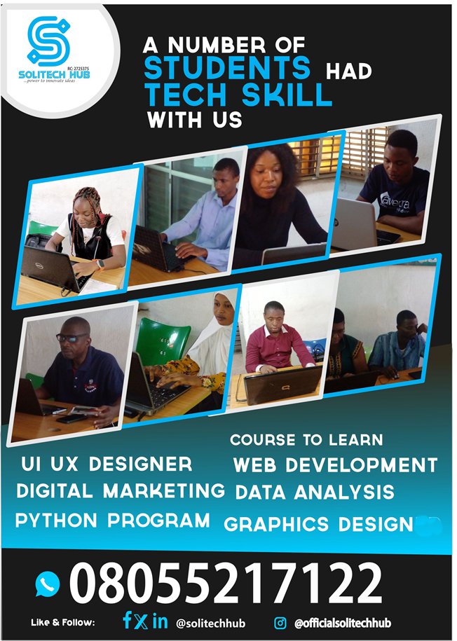 SolitechH's tweet photo. Ready to start your career in TECH here comes another oppportunity to learn a new skill. Get register now. https://t.co/0fkVV7nlUC
#digitalskill  #techskill #learnsktill https://t.co/2SQct9ivbt