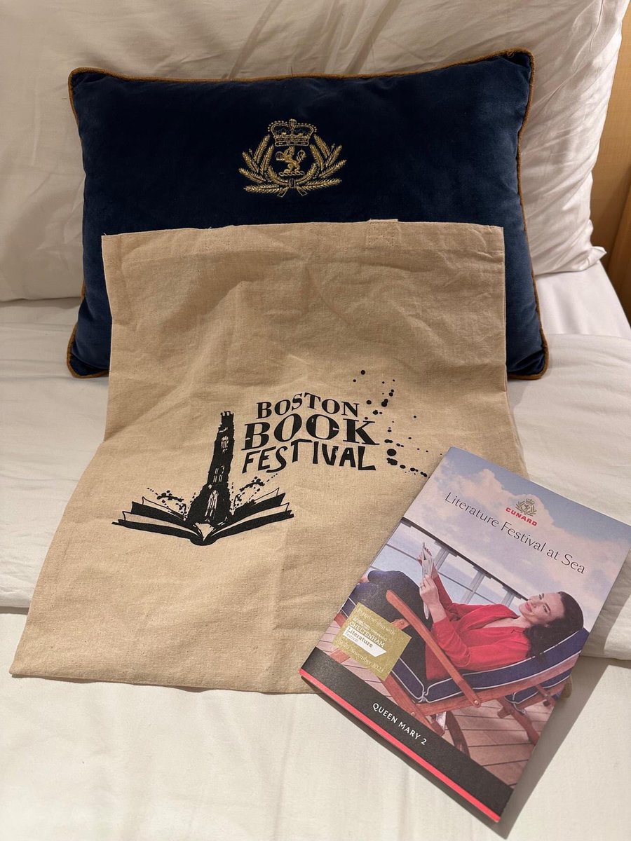 Can you guess where one of our committee members is?? #BostonBookFestival #TravellingBag
