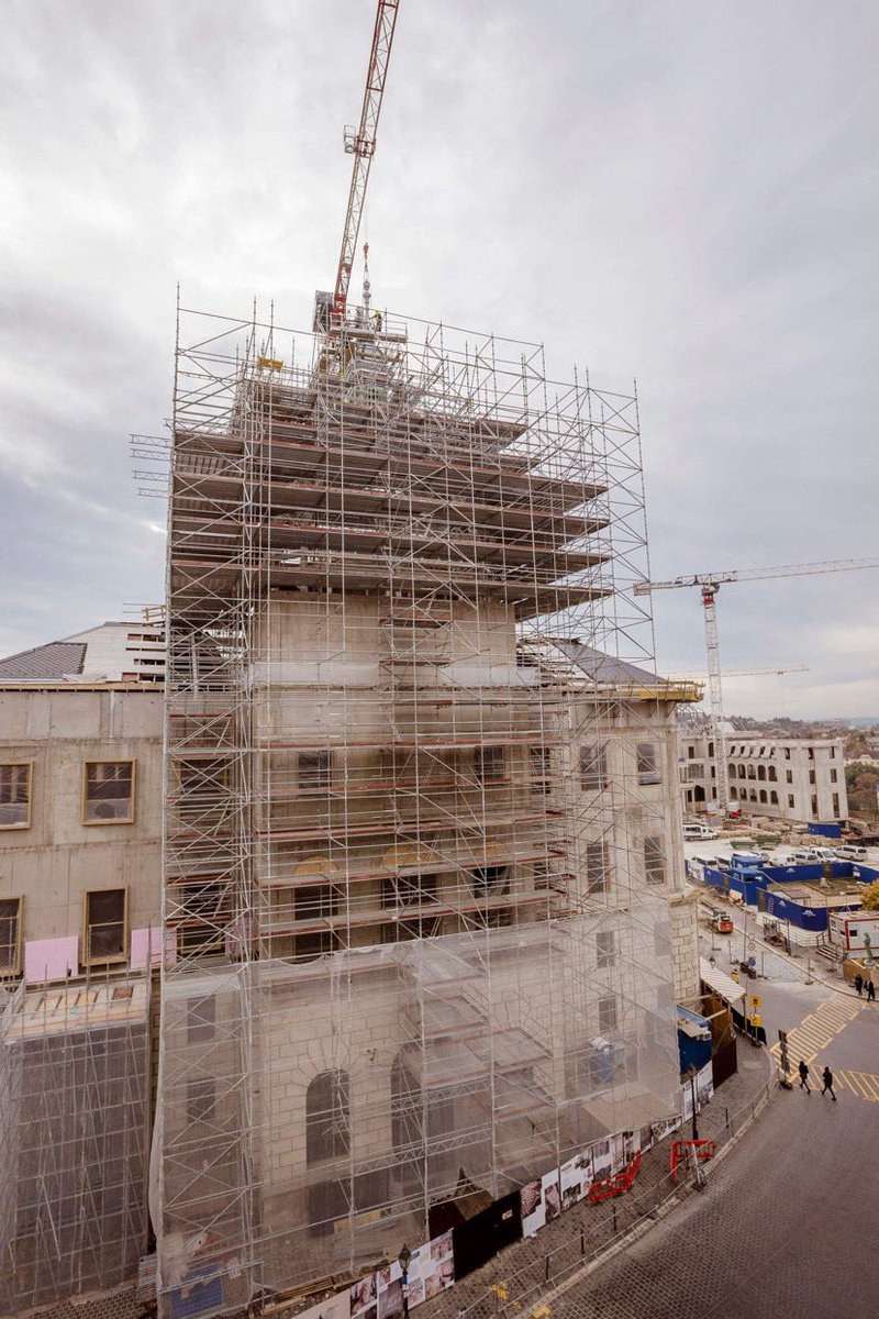 BalazsOrban_HU's tweet photo. The rebuilding of the Honvéd High Command building in #Hungary is at full speed! 

During WWII, it suffered a severe but not fatal hit. However, the restoration was neglected, and the building was dismantled to the first floor on the decision of the #communist regime for ideological reasons.

Now, the #conservative govt will restore it to its former glory, worthy of Hungary’s millennial past.

#ArchitecturalRevival🇭🇺