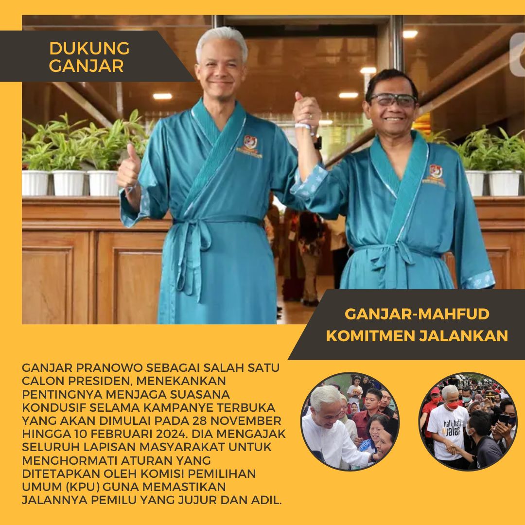 revan_covida's tweet photo. Ganjar Pranowo dan Mahfud MD pilihan mayoritas masyarakat Indonesia komitmen jalankan kampanye damai 2024 

Ganjar Mahfud KampanyeDamai
Pemilu Damai 2024 https://t.co/htDZ4RI2zz