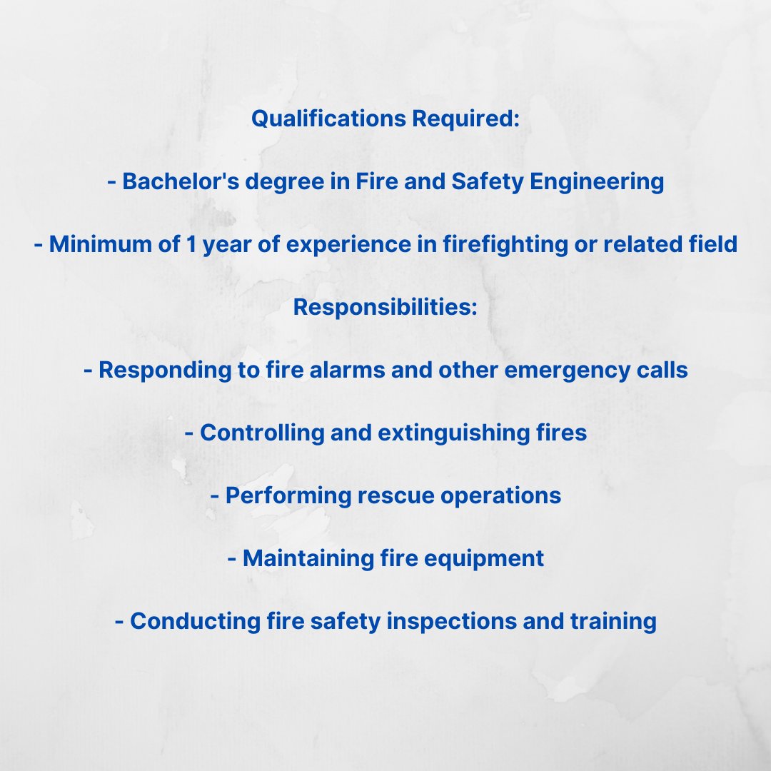 A leading company in Saudi Arabia is hiring firefighters.

Interested candidates should submit their application through the following link

airtable.com/appkwC3abkaXC3…

#Jobjor #JobsinKSA #JobsinSaudiArabia #Firefighter #Firefighterjobs #RecruitmentAgency #Jordan #Amman