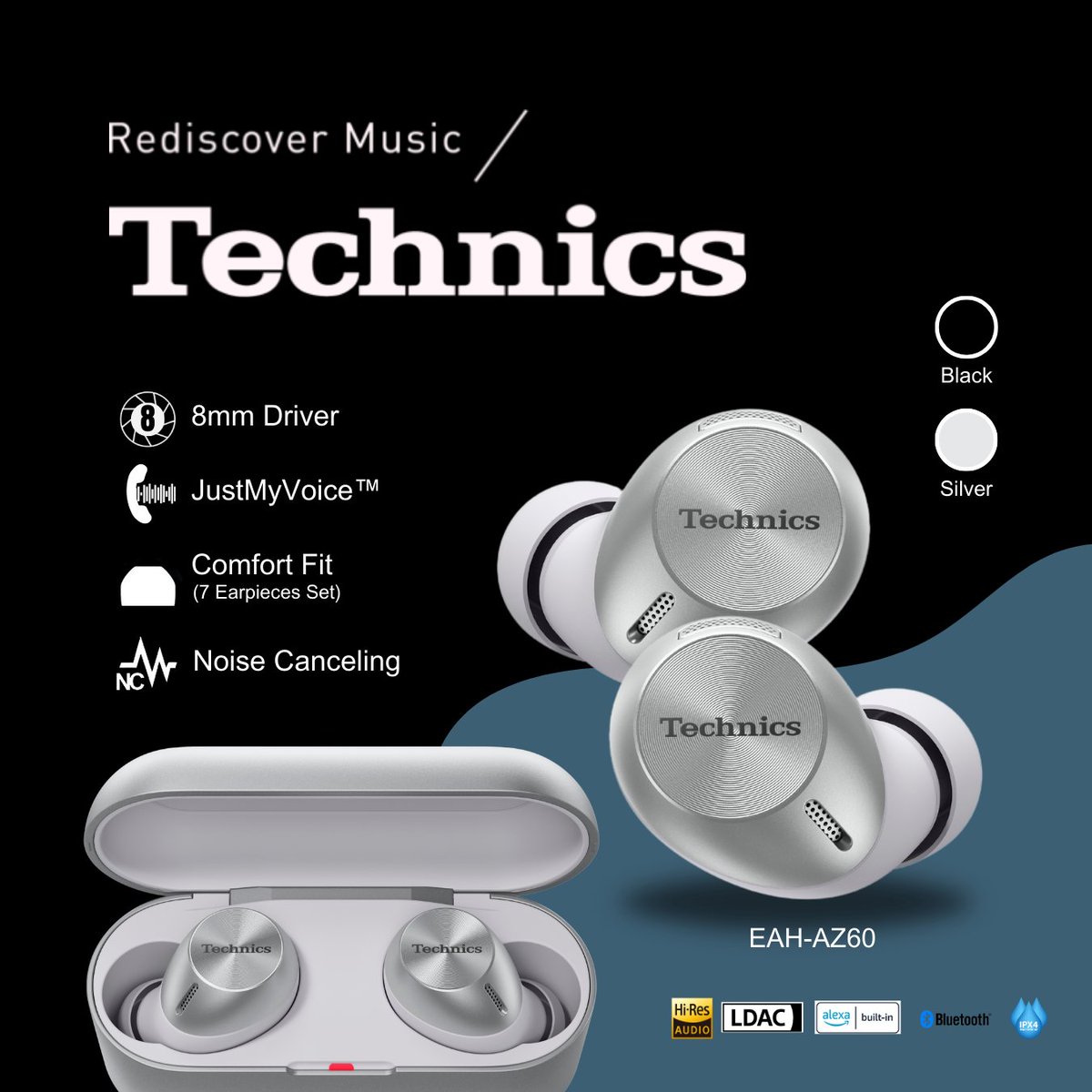 IDPanasonic's tweet photo. Dapatkan pengalaman mendengarkan musik lebih jelas dengan EAH-AZ60. Dilengkapi dengan fitur noise cancelling memudahkan Anda mendengar suara tanpa suara bising di sekitar.
#RediscoverMusic #EarbudsTechnics #NoiseCanceling #EAHAZ60 #LiveYourBest https://t.co/bN8IiLM6YV