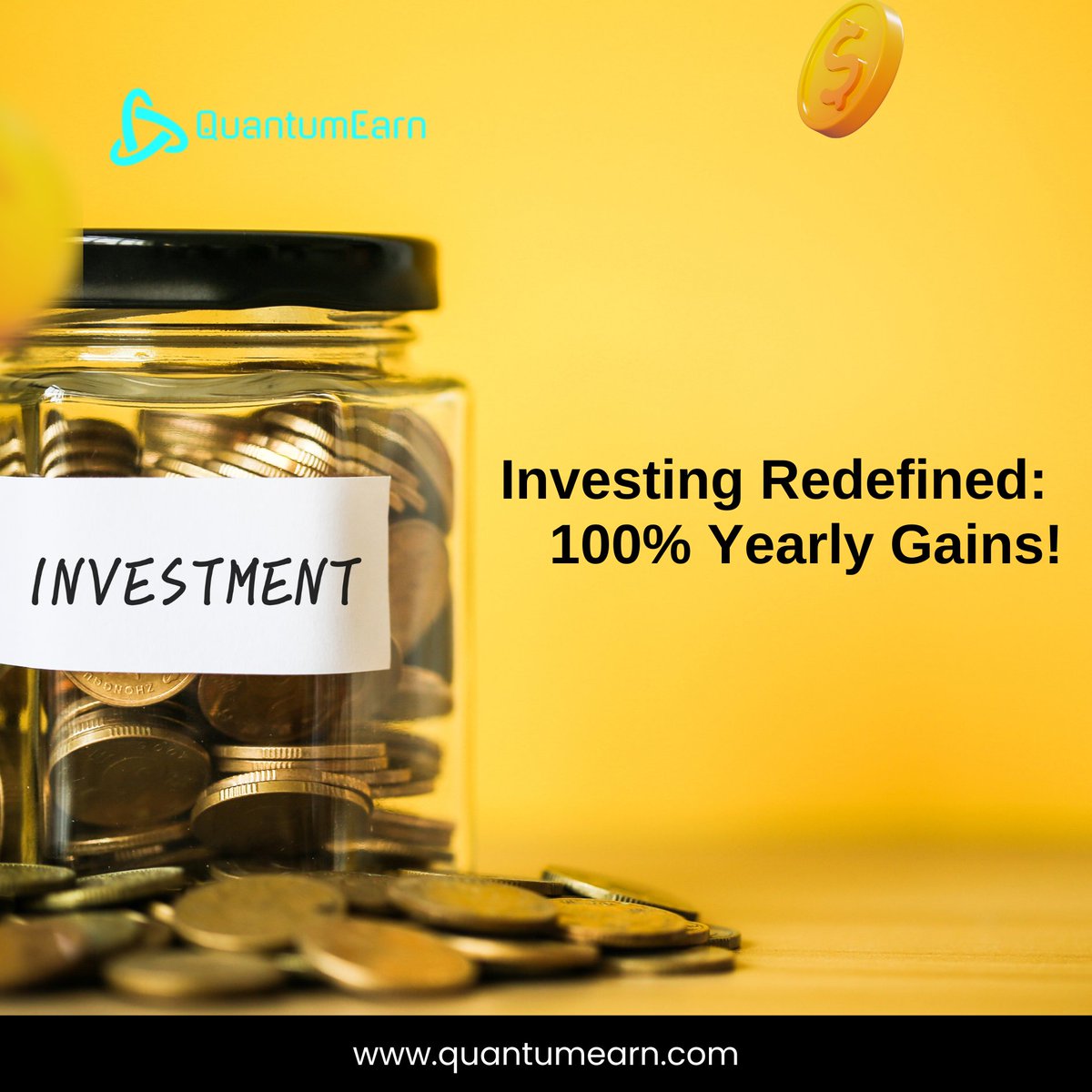 quantumearncom's tweet photo. Investing Redefined:
100% Yearly Gains!

Say hello to high returns with QuantumEarn. Invest today and enjoy a staggering 100% annual interest rate on your funds.

#QuantumEarn #investments #interest #wealthmultiplication #financialfuture 

Website: https://t.co/tpLmTOt5tf https://t.co/SjXXB6dLpI