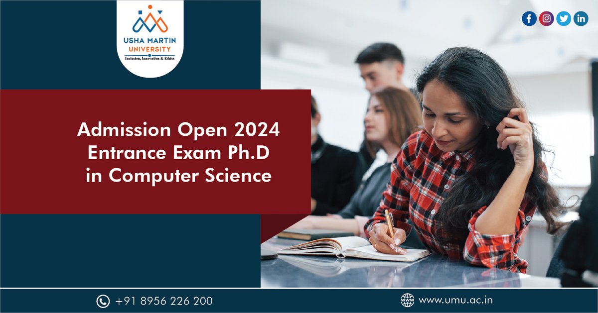 digitalrajnegi's tweet image. Admission Open 2024 Entrance Exam Ph.D in Computer Science
Read More: tinyurl.com/4vjey3zk
#phdcomputerscience #phdadmission #umujharkahnd #applynow