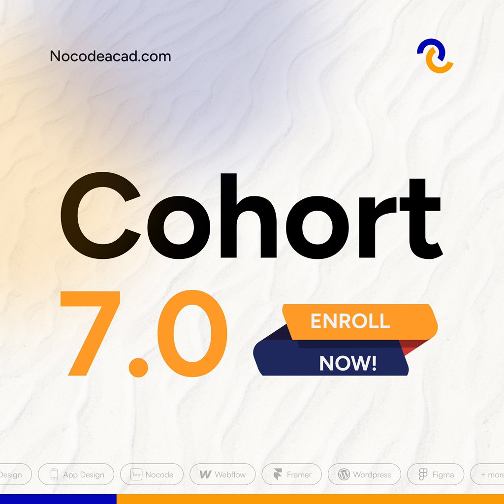 nocodeacademy_'s tweet image. Dear #Nocode Community! 👋
Get ready for an amazing learning experience as No-Code Academy Cohort 7 Bootcamp starts in just 30 days.
Seize the opportunity to innovate – enroll now: nocodeacad.com/courses