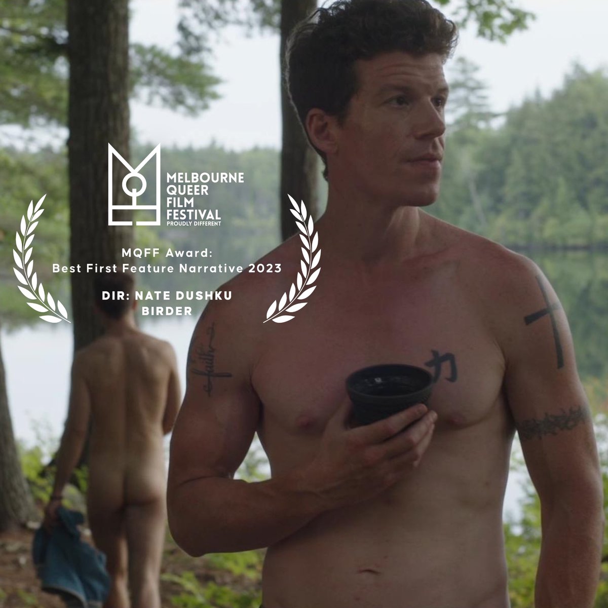 BirderMovie's tweet photo. Congratulations to director @natedushku and the entire BIRDER team for winning the MQFF Award for Best First Feature Narrative @mqff 2023! Truly an honor!!! #mqff #mqff33 #birdermovie #queereroticthriller https://t.co/HDtYG77AC1