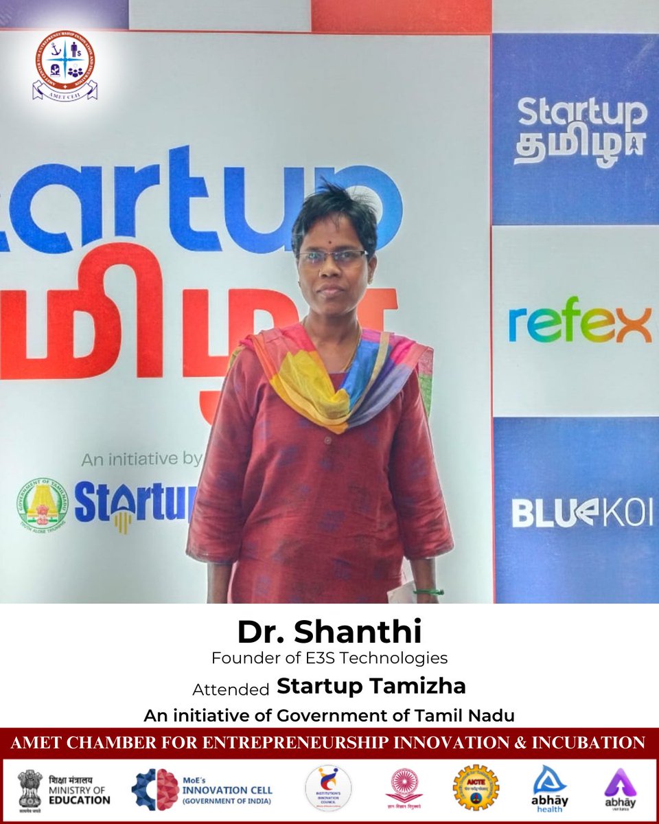 Dr. Shanthi, the visionary Founder of E3S Technologies, contributing insights and expertise at 'Startup Tamizha.' This impactful initiative by the Government of Tamil Nadu is a catalyst for innovation, propelling startup ideas to new heights. 🚀🌟 #StartupTamizha #InnovationHub