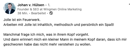 𝙹𝚘𝚕𝚕𝚎 𝙻𝚊𝚑𝚛-𝙴𝚒𝚐𝚎𝚗 ⛵ (@jollinski) on Twitter photo Lob vom Chef. Glaube ich 😅
Mir gefällt ja aber der Titel schon gut
"Lieber Sex als Effizienz! Und dann kommt <a href="/pip_net/">Philipp Kloeckner</a>"
👉 Quelle: linkedin.com/feed/update/ur…
👉 Newsletterbeitrag wngmn.de/newsletter-arc…... Lob vom Chef. Glaube ich 😅
Mir gefällt ja aber der Titel schon gut
"Lieber Sex als Effizienz! Und dann kommt <a href="/pip_net/">Philipp Kloeckner</a>"
👉 Quelle: linkedin.com/feed/update/ur…
👉 Newsletterbeitrag wngmn.de/newsletter-arc…...