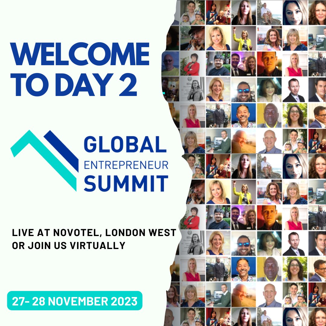 ge_summit's tweet photo. 🚀 Day 1 of the #GlobalEntrepreneurSummit was phenomenal! 🌟 Now, get ready for another day of game-changing insights on Day 2. Join us at 9 AM UK time. 🔗 https://t.co/PCwHKwHvFO

Let's make Day 2 as inspiring as Day 1! ✨

#GES2023 #Entrepreneurship #London https://t.co/HuagBW6sFf