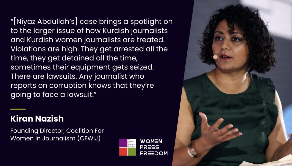We're overjoyed #NiyazAbdullah won CPJ award. For years we have documented #Kurdish women #journalists work courageously in the face of threat from all sides. Our director @kirannazish shared some nuance in this @VOANews piece featuring this imp issue voanews.com/a/iraqi-kurdis…