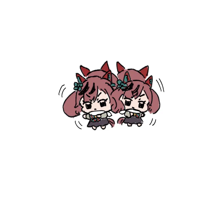 小さいネイチャにとって おしくらまんじゅうは 生命活動に関わる 重大な行いです #ウマ娘