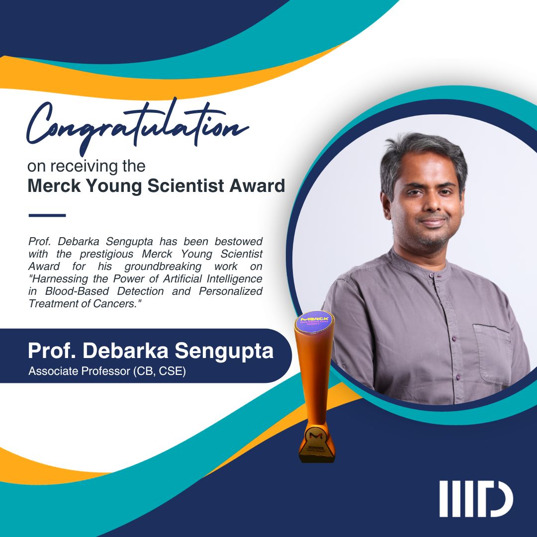 IIITDelhi's tweet image. We are thrilled to announce that Prof. Debarka @lab_sengupta has been awarded the prestigious Merck Young Scientist Award for his groundbreaking work on "Harnessing the Power of Artificial Intelligence in Blood-Based Detection and Personalized Treatment of Cancers."
The…