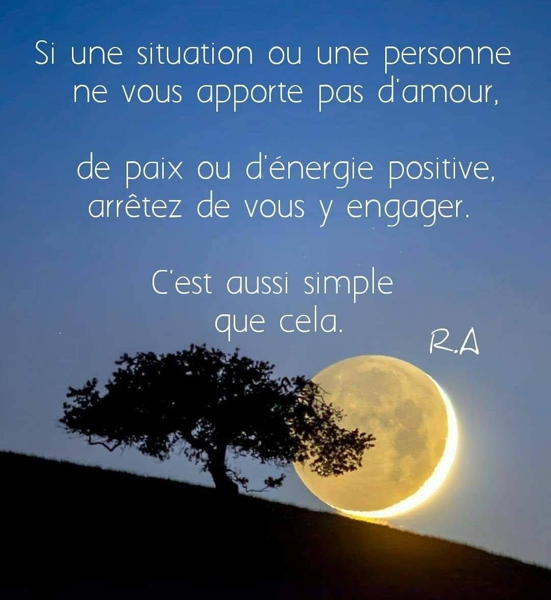 Développement personnel 
*********************************

Si une situation ou une personne ne vous apporte pas d'amour 

de paix ou d'énergie positive 

arrêtez de vous y engager.

C'est aussi simple que cela.

Attention ⚠️ aux relations toxiques 

Attention ⚠️ aux pervers !