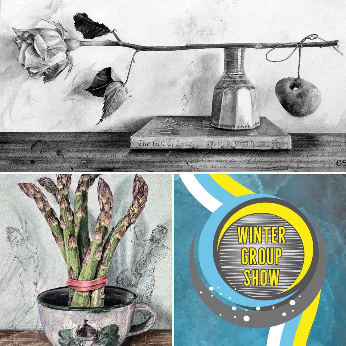 clairesparkes1's tweet photo. Delighted to be invited to exhibit 2 #paintings in this year’s #wintergroupshow @Studio_Linden in #DealKent The #exhibition opens this Saturday 2 December- 27/01/2024
#artist #clairesparkes #watercolours #paintings #asparagustips #acorncup #thegiftoflove #myth #artwork #graphite https://t.co/5Mjs7Abl8i
