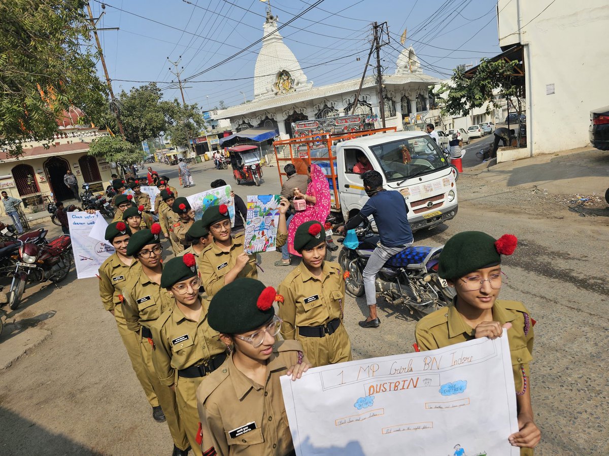 NccIndore's tweet photo. NCC Day Celebrated by @NccIndore. As part of the celebration, NCC cadets carried out Cleanliness drive and rallies to raise conservation and cleanliness awareness among local populace.
@HQ_DG_NCC @NccDteMPCG @CMMadhyaPradesh @schooledump https://t.co/xqjmiD5Rgc