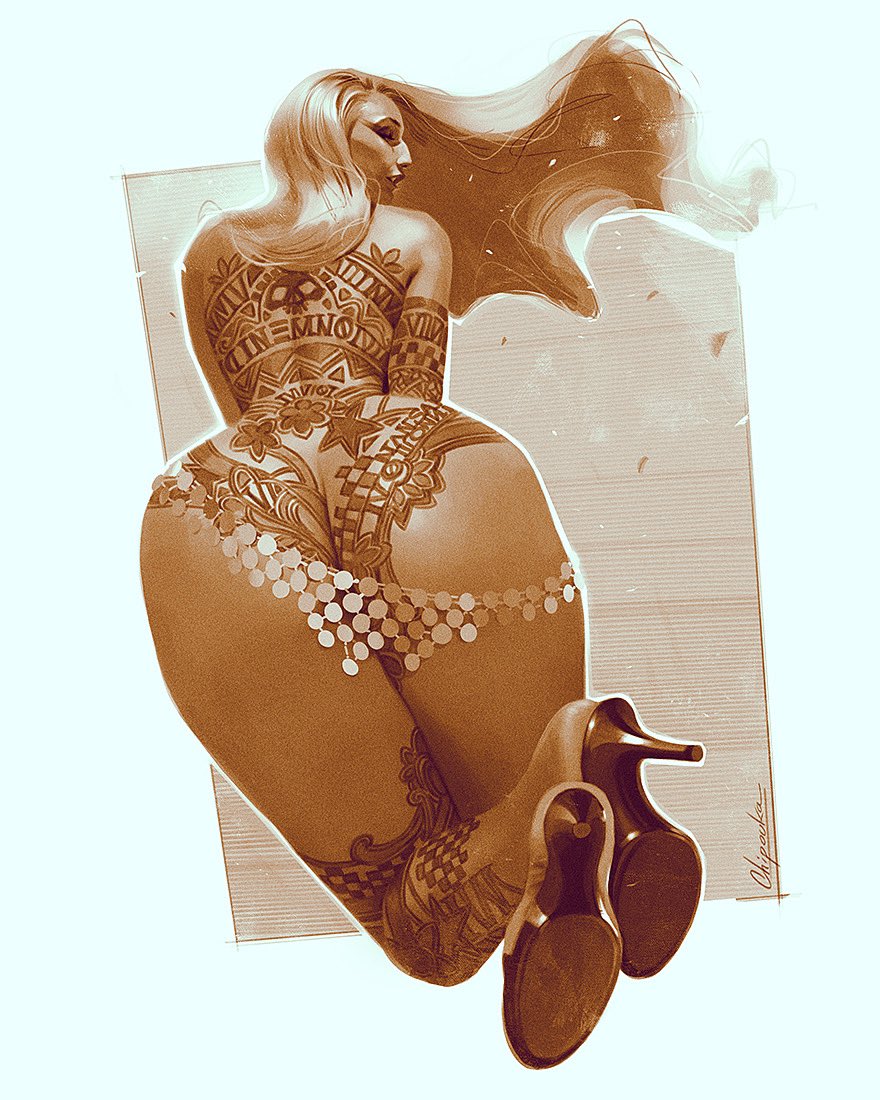 Kaladenart's tweet photo. #tatoo #tattoos #highheels #artist #art #digitalpainting https://t.co/0TPn0yTdIr