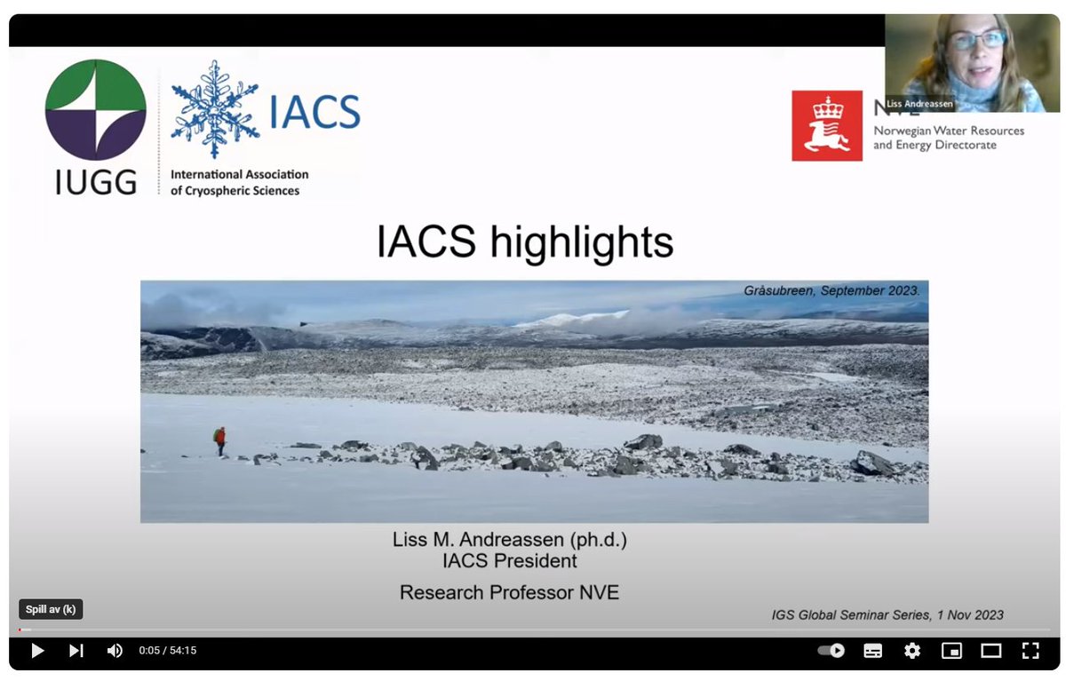 @iacscryo president Liss Andreassen presented IACS, our activities and plans for new working groups at the @igsoc IGS Global Seminar Series on Nov 1. You can access the talk on the IGS YouTube channel youtu.be/2o_VeWfLNsg?si…