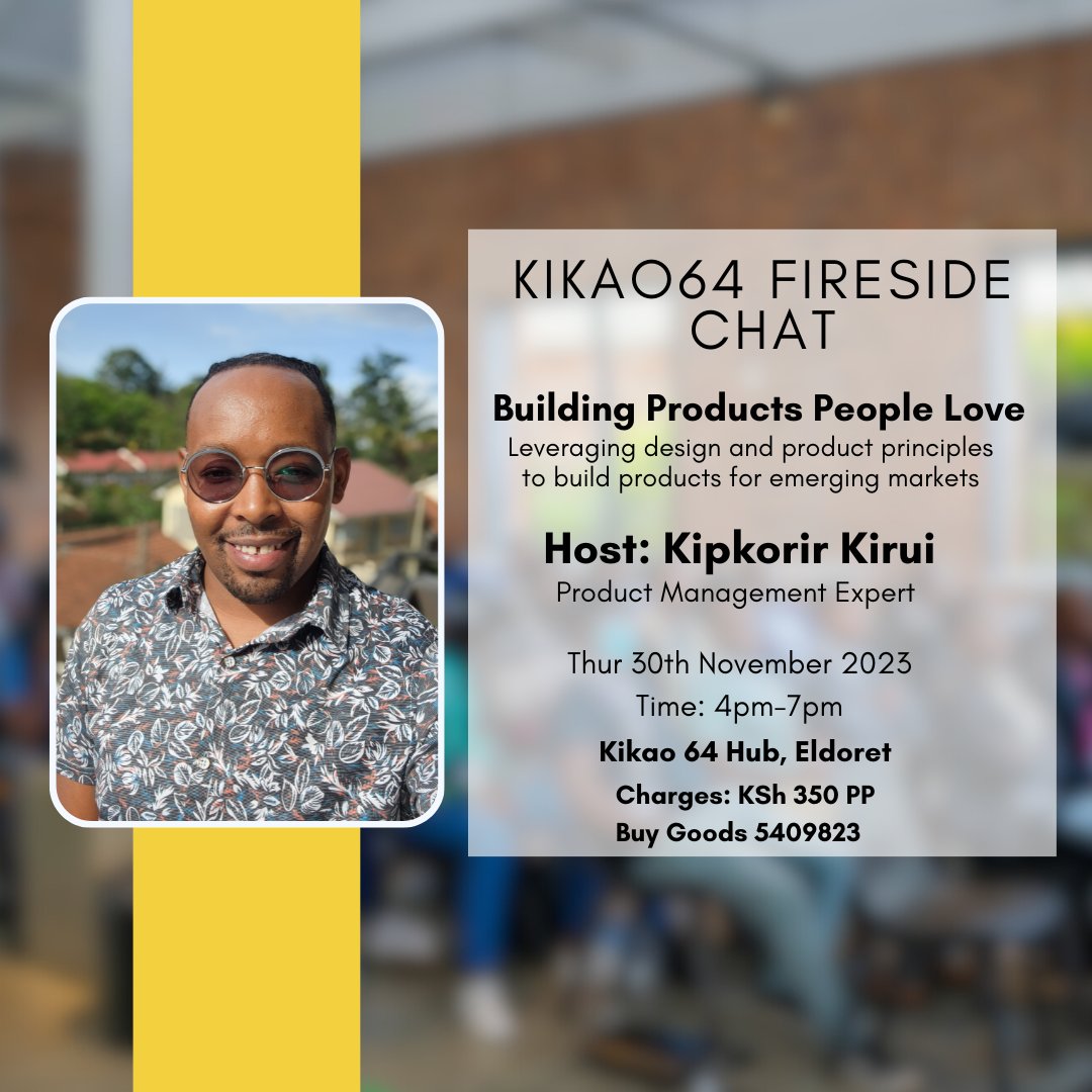 kikao64's tweet photo. Just three days to go until our Fireside Chat! 🔥 

Join us for a captivating discussion on "Building products people love" – exploring the magic of design and product principles tailored for emerging markets. Save the date!  #FiresideChat #ProductLove https://t.co/k8maIh2Ceq