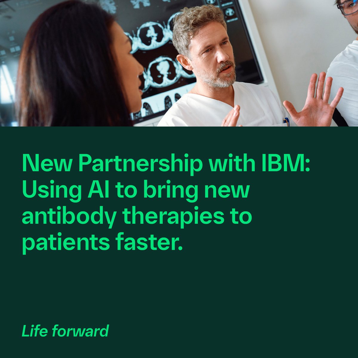 #NEWS: We're joining forces with @IBM to further drug discovery for unmet patient needs. Our teams will collaborate to develop an unprecedented antibody design platform to accelerate our R&D. Learn more: bit.ly/3Ritzxv #ArtificialIntelligence #ResearchAndDevelopment