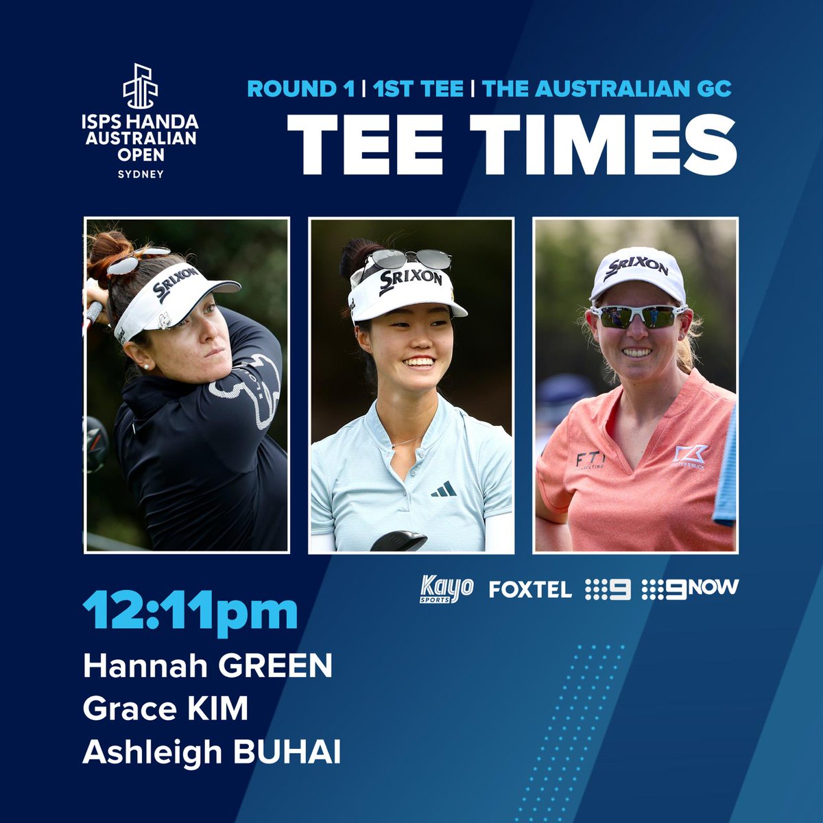 ⭐️ Women’s Round 1 feature groups ⭐️ #AusOpenGolf | Tee times: bit.ly/3MYt74X