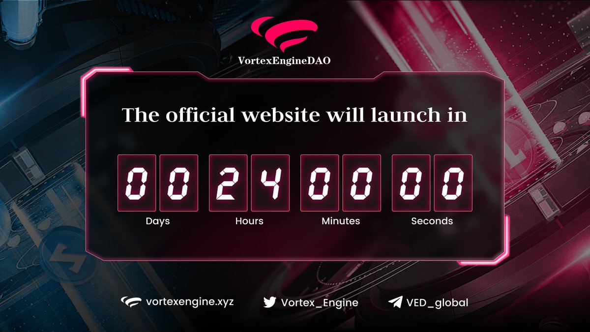 Vortex_Engine's tweet image. 🌀 Exciting news! The launch of the VortexEnginedao official website is just 24 hours away. Get ready to explore the unknown! Stay tuned and join us in the anticipation. 🚀

Channel：vortexengine.xyz

✨ #VortexEnginedao #WebsiteLaunch