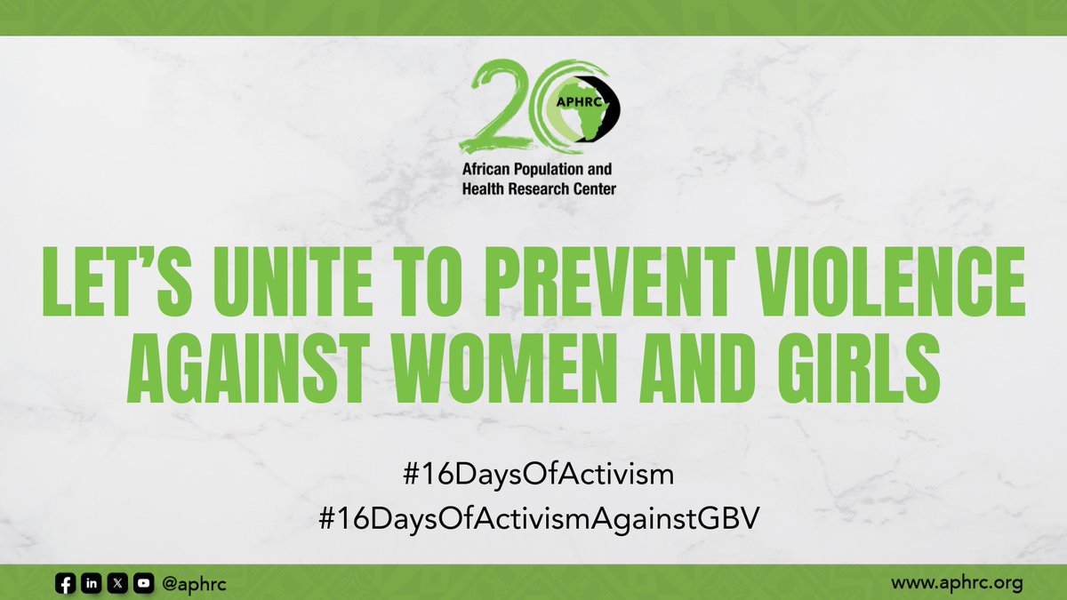 As we join the world in commemorating the #16DaysOfActivism, let's unite to prevent violence against women and girls by speaking out against any form of abuse and raising awareness to protect and empower women.

 #16DaysOfActivismAgainstGBV #WeAreAfrica