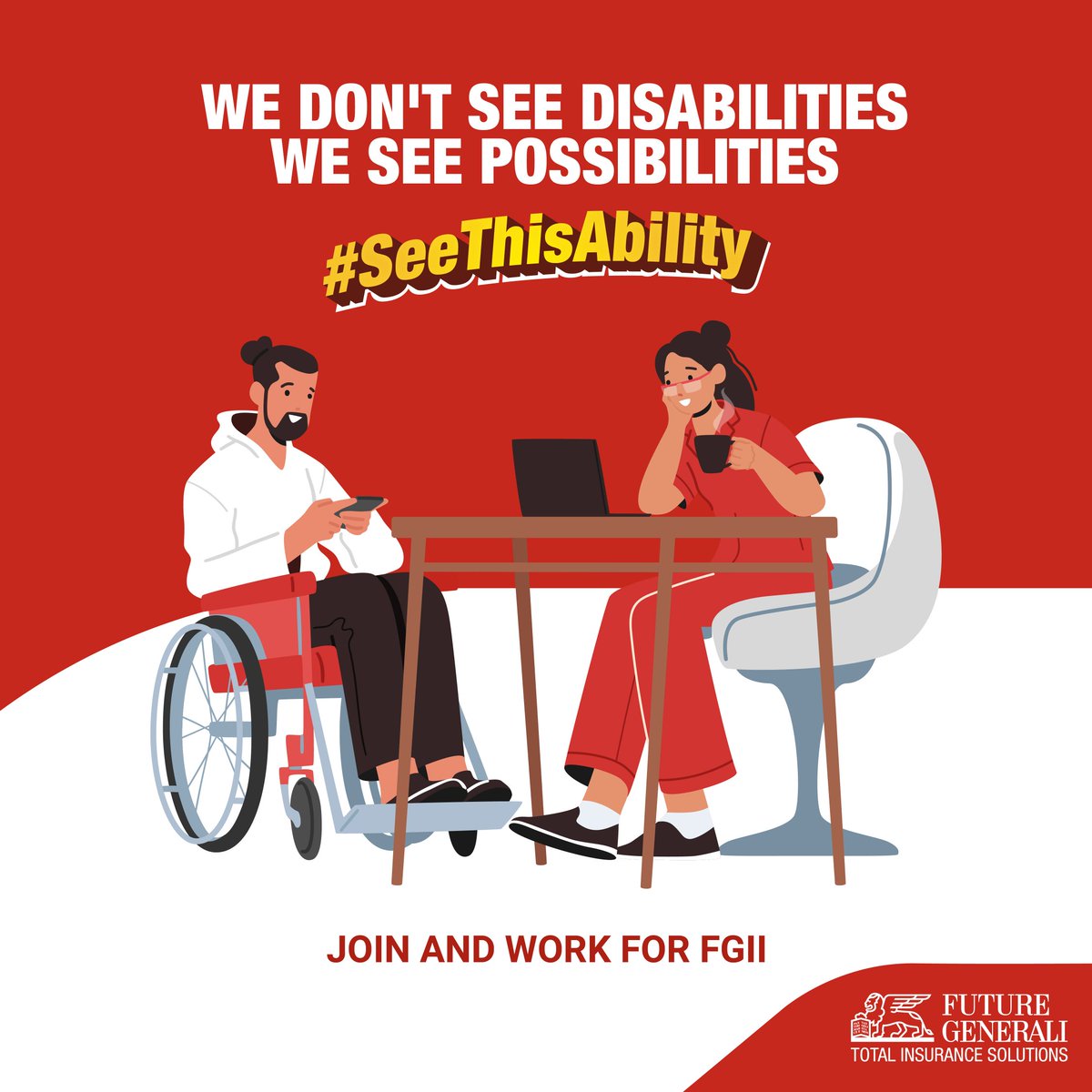 FGII is committed to fostering an inclusive workplace where people with disabilities are valued and respected, and get equal opportunities to learn and grow. We are proud to be an organisation that celebrates diversability.

Join us: general.futuregenerali.in/share-cv?gende…

#SeeThisAbility