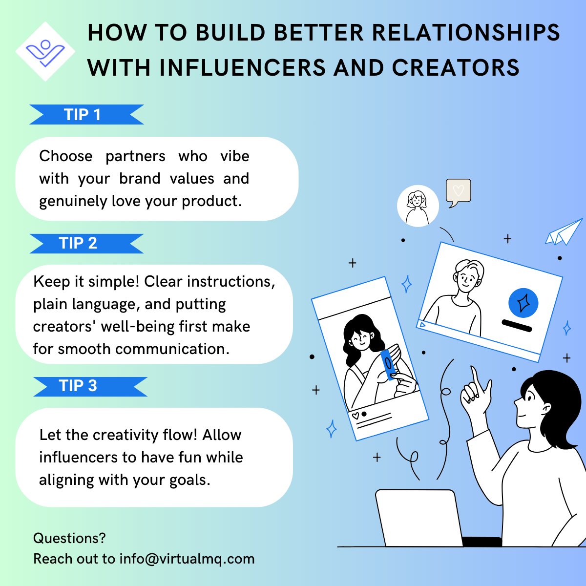 🌟 Elevate your #influencermarketing game with these key #tips ! These three tips form the foundation for building robust and fruitful relationships with #influencers and #creators, setting the stage for impactful #collaborations. #marketingtips #marketingagency #contentcreator