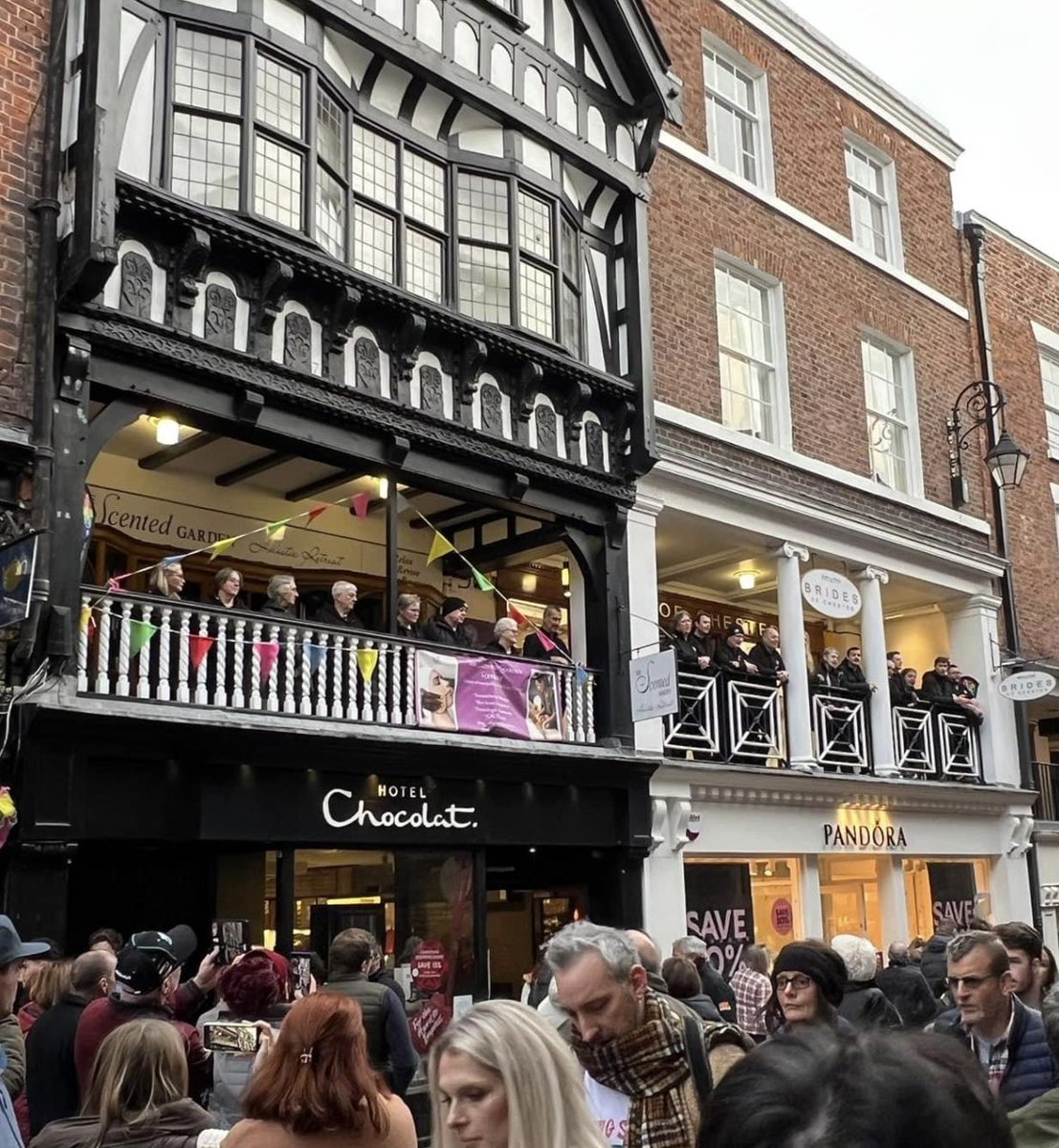 MarysProud's tweet photo. We’re kicking off the #Christmas season in style this Saturday by performing on #Chester rows. Catch us at various locations on Watergate Street, Bridge Street, Eastgate Street and Northgate Street between 1pm and 2.30pm. Then, we’re at @StoryhouseLive from 3pm. https://t.co/qjX2K0jbd3