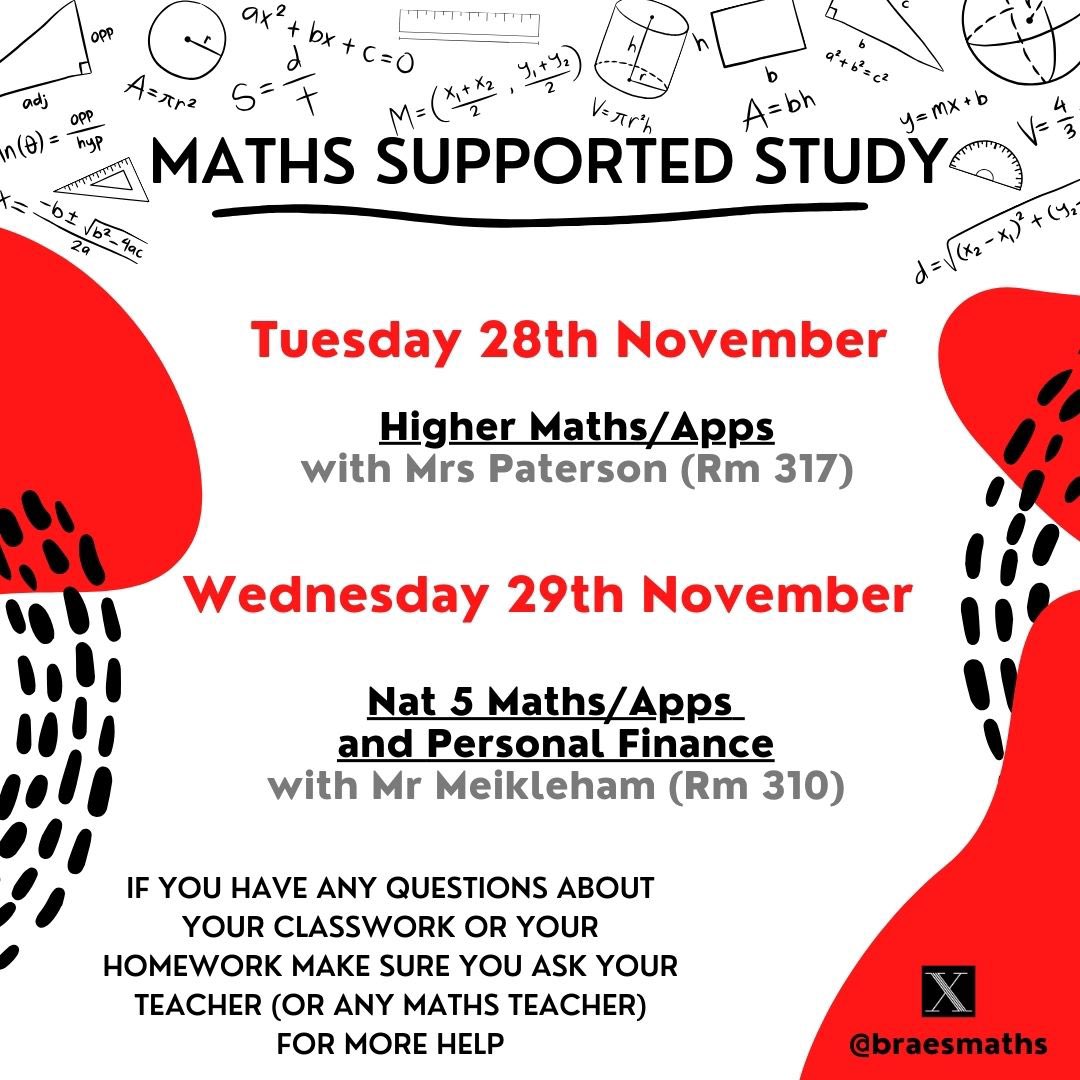 Supported study is ON in the @BraesHigh Maths Department!